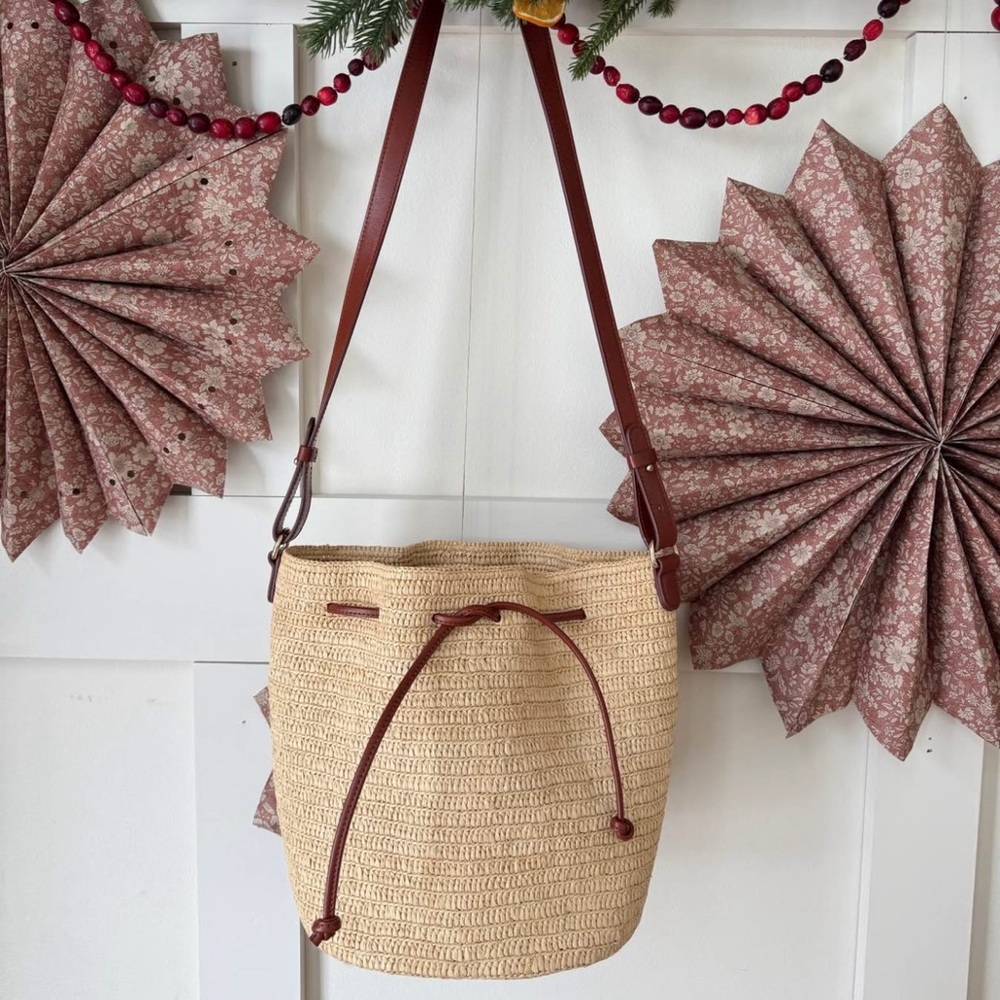 Sezane Farrow Bag in Natural Raffia